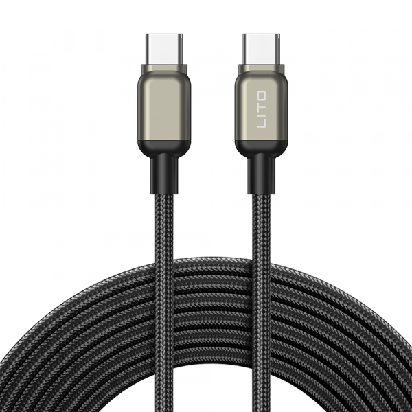 Cablu Date si Incarcare USB-C - USB-C Lito LD17, 100W, 1m, Negru