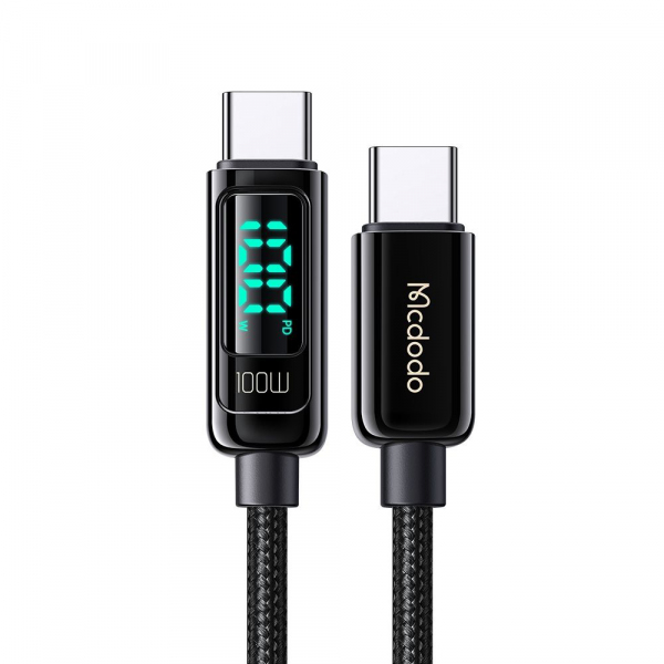 Cablu Date si Incarcare USB-C - USB-C McDodo CA-8820 Display, 100W, 1.2m, Negru