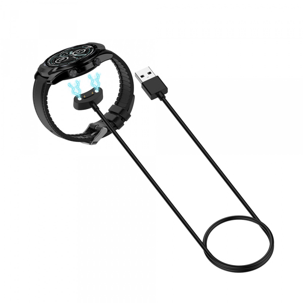 Cablu Incarcare Techsuit TCW1 pentru Mobvoi Watch Series, USB-A, Negru