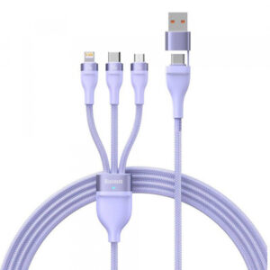 Cablu Incarcare USB-A / USB-C - Lightning / microUSB / USB-C Baseus Flash Series II 3in1, 100W, 1.2m, Mov CASS030105