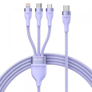 Cablu Incarcare USB-C - Lightning / microUSB / USB-C Baseus Flash Series II 3in1, 100W, 1.5m, Mov CASS030205