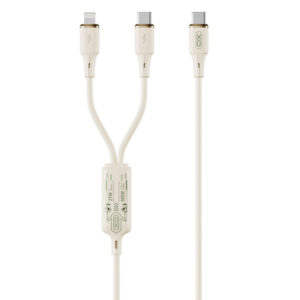 Cablu Incarcare USB-C - Lightning / USB-C XO Design NB-Q262 2in1, 100W, 1.2m, Bej