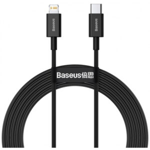 Cablu Date si Incarcare USB-C - Lightning Baseus Superior Series, 20W, 2m, Negru CATLYS-C01