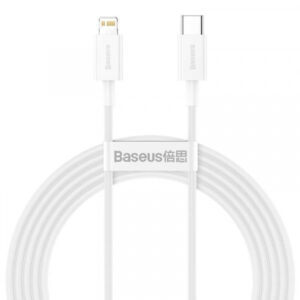 Cablu Date si Incarcare USB-C - Lightning Baseus Superior Series, 20W, 2m, Alb CATLYS-C02
