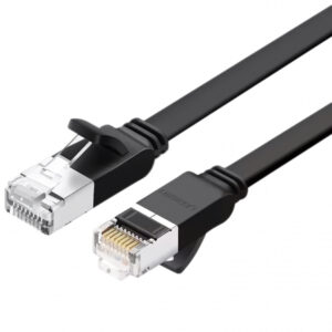 Cablu Retea UGREEN NW101 Flat, UTP, Cat6, 2m, Negru