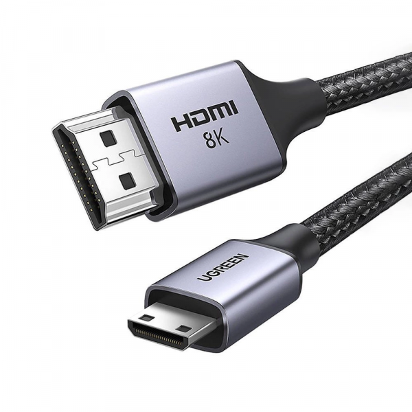 Cablu Video UGREEN HD163, miniHDMI - HDMI, 8K, 2m, Gri