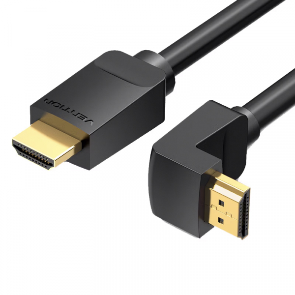 Cablu Video Vention Angled, HDMI - HDMI, 4K, 1.5m, Negru AAQBG