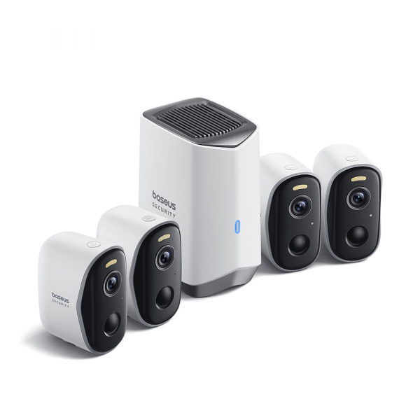 Camera de Supraveghere Baseus N1, Wi-Fi, 2K, IP67, Exterior, Set 4 bucati S0TW022131