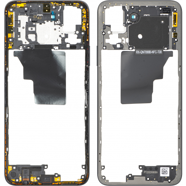 Carcasa Mijloc Honor X7c 5G / 200 Smart, Neagra (Midnight Black), Service Pack 9707ABNA