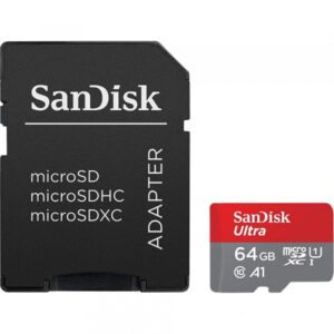 Card Memorie microSDXC SanDisk Ultra Android A1, 64Gb, Clasa 10 / UHS-1 U1, Cu Adaptor SDSQUAB-064G-GN6MA