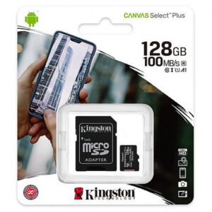 Card Memorie microSDXC Kingston Canvas Select Plus Android A1, 128Gb, Clasa 10 / UHS-1 U1, Cu Adaptor SDCS2/128GB