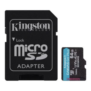 Card Memorie microSDXC Kingston Canvas Go Plus Android A2, 64Gb, Clasa 10 / UHS-1 U3, Cu Adaptor SDCG4/64GB