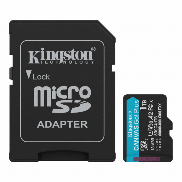 Card Memorie microSDXC Kingston Canvas Go Plus Android A2, 1TB, Clasa 10 / UHS-1 U3, Cu Adaptor ?SDCG4/1TB