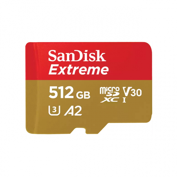 Card Memorie microSDXC SanDisk Extreme, 512Gb, Clasa 10 / UHS-1 U3 SDSQXAV-512G-GN6MN