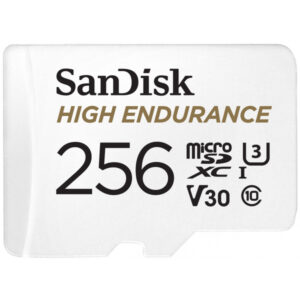 Card Memorie microSDXC SanDisk High Endurance, 256Gb, Clasa 10 / UHS-1 U3, Cu Adaptor SDSQQNR-256G-GN6IA