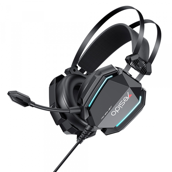 Casti Gaming 3.5mm Yesido EK03, RGB, 2m, Negre