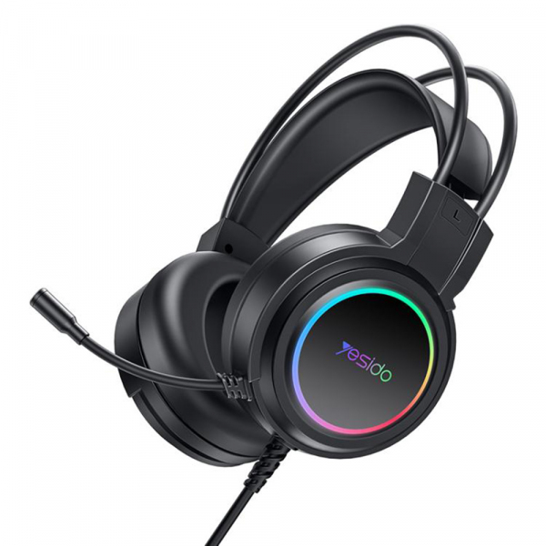 Casti Gaming USB Yesido EK05, RGB, 1.2m, Negre