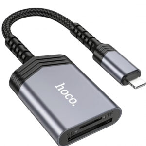 Cititor Card Lightning HOCO UA25, SD - microSD, Gri