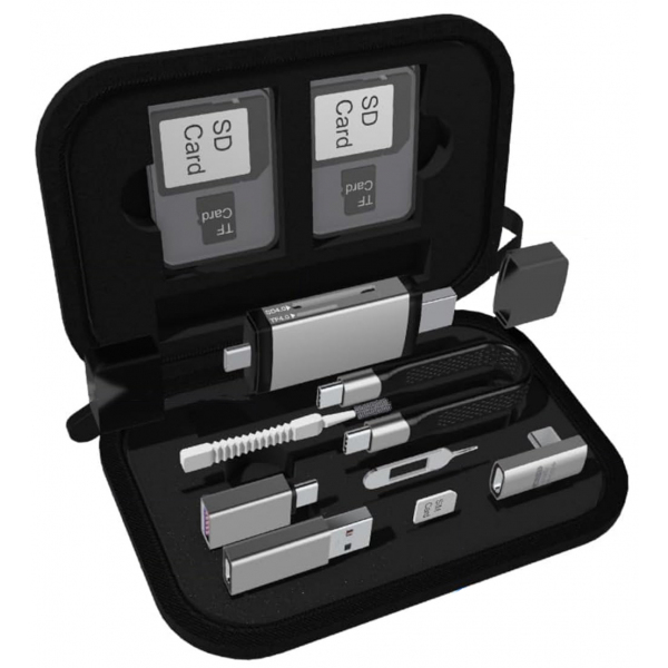 Cititor Card USB / USB-C OEM OmniLink Pro-002 Travel, 7in1, Gri