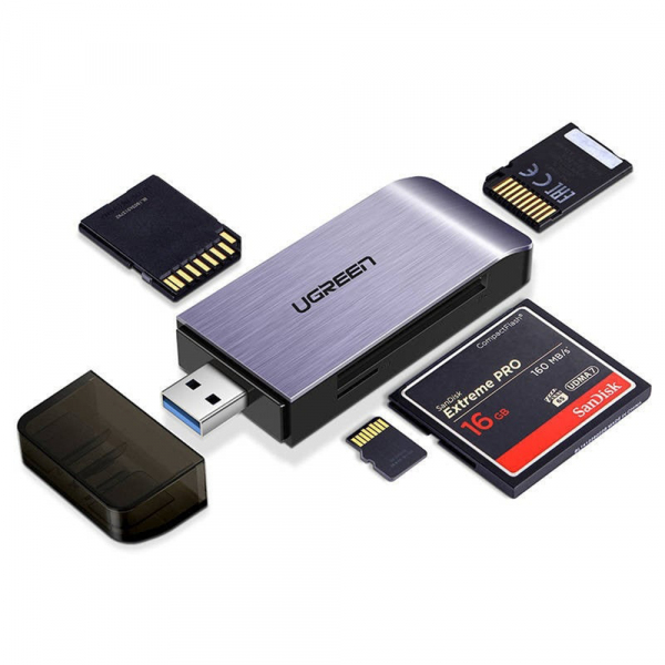 Cititor Card USB 3.0 UGREEN CM180, SD - microSD - CF - MS, Gri