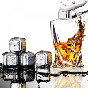 Cuburi De Gheata Techsuit pentru Whiskey, Set 4 bucati, Argintii