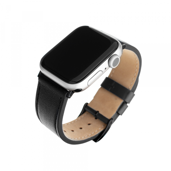 Curea Fixed Leather pentru Apple Watch 42mm / 41mm / 40mm / 38mm Series, Neagra