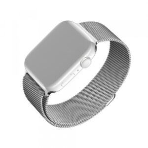 Curea Fixed Mesh pentru Apple Watch 49mm / 46mm / 45mm / 44mm / 42mm Series, Argintie