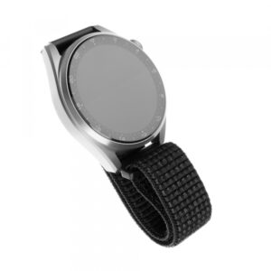Curea Fixed Nylon pentru Huawei Watch / Xiaomi Watch Series, 22mm, Neagra Mata
