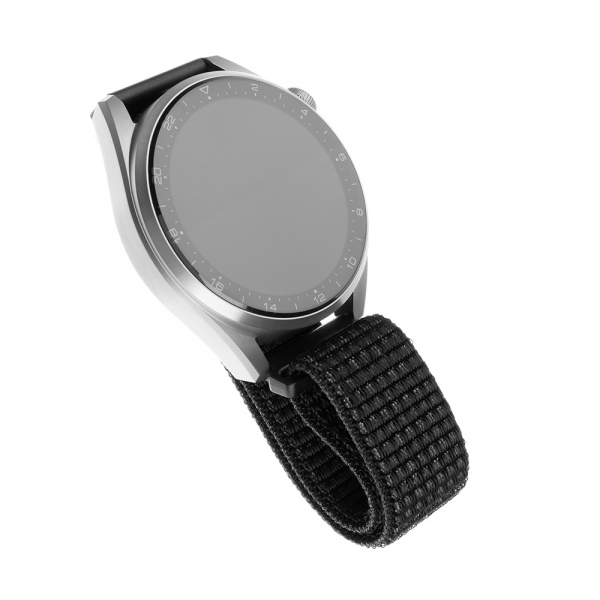 Curea Fixed Nylon pentru Huawei Watch / Xiaomi Watch Series, 22mm, Neagra Mata