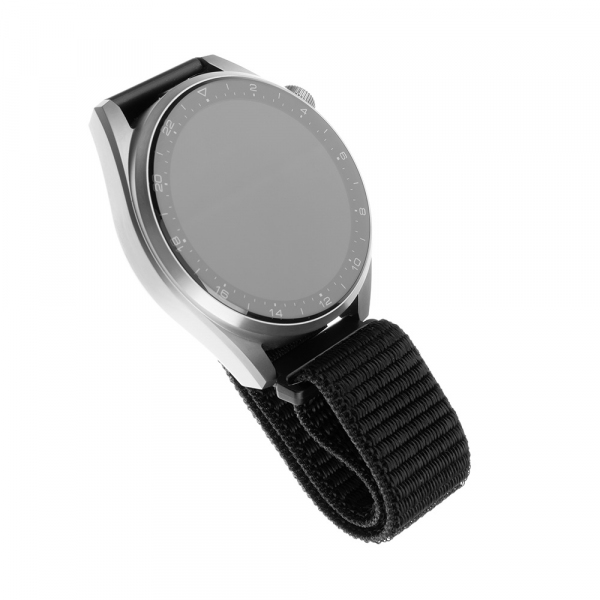 Curea Fixed Nylon pentru Samsung Galaxy Watch / Huawei Watch Series, 20mm, Neagra