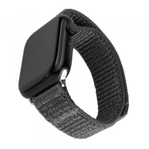Curea Fixed Nylon Sporty pentru Apple Watch 42mm / 41mm / 40mm / 38mm Series, Gri Inchis