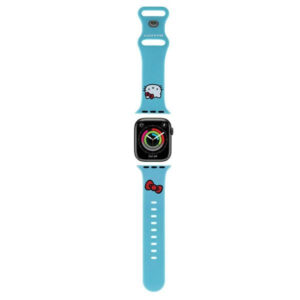 Curea Hello Kitty Silicone Kitty Head pentru Apple Watch 42mm / 41mm / 40mm / 38mm Series, Albastra