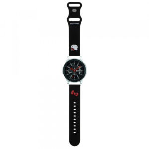 Curea Hello Kitty Silicone Kitty Head pentru Samsung Galaxy Watch / Huawei Watch 46mm / 45mm / 41mm Series, Neagra
