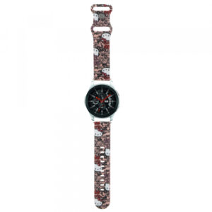 Curea Hello Kitty Silicone Tags Graffiti pentru Samsung Galaxy Watch / Huawei Watch 46mm / 45mm / 41mm Series, Roz