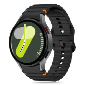 Curea Tech-Protect Silicone Sport pentru Samsung Galaxy Watch7 / Watch FE / Watch6 / Watch5 / Watch4 Series, Neagra