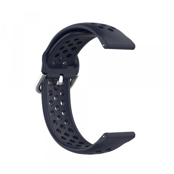Curea Techsuit W004 pentru Samsung Galaxy Watch / Huawei Watch Series, 22mm, Albastra Inchis