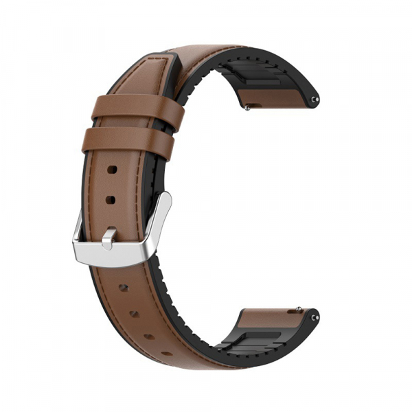 Curea Techsuit W007 pentru Samsung Galaxy Watch / Huawei Watch Series, 22mm, Maro