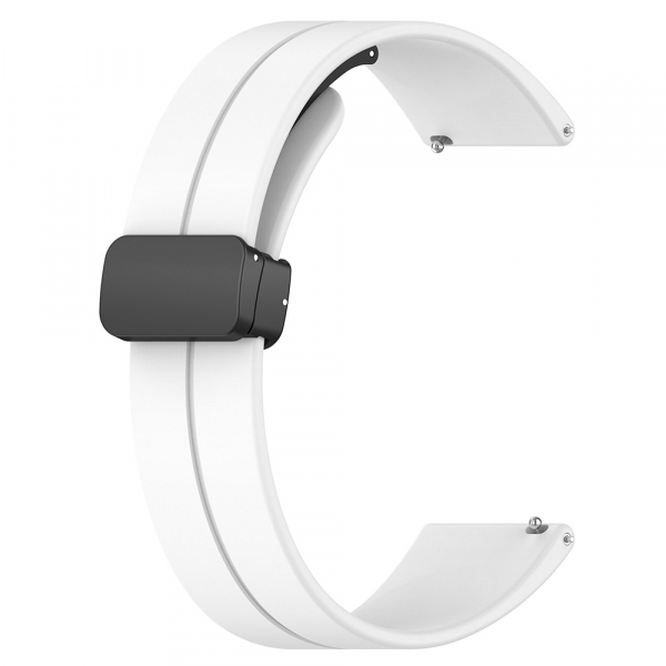 Curea Techsuit W011 pentru Huawei Watch / Garmin Watch Series, 18mm, Alba