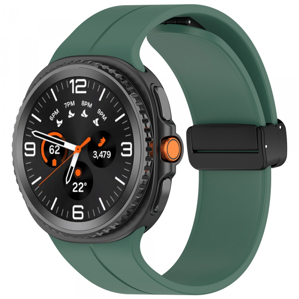 Curea Techsuit W011 pentru Samsung Galaxy Watch9 / Watch8 / Watch8 Classic Series, Verde Inchis