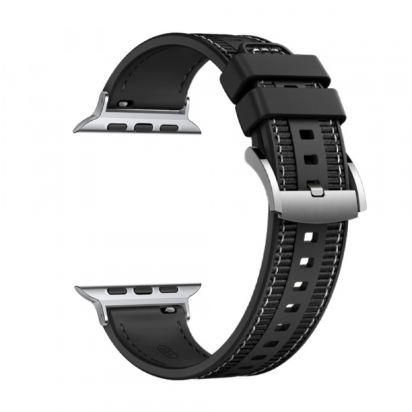 Curea Techsuit W051 pentru Apple Watch 42mm / 41mm / 40mm / 38mm Series, Neagra