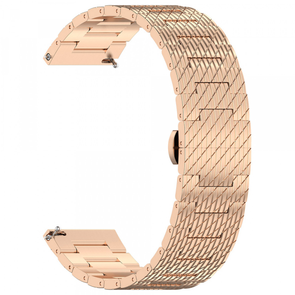 Curea Techsuit W052 pentru Samsung Galaxy Watch / Huawei Watch Series, 20mm, Roz Aurie