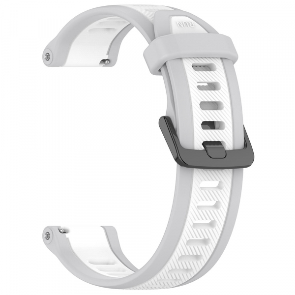 Curea Techsuit W053 pentru Samsung Galaxy Watch / Huawei Watch Series, 20mm, Alba