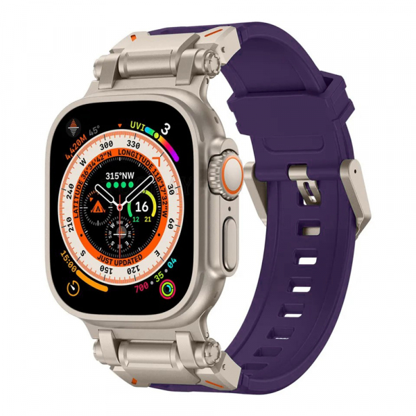 Curea Techsuit W064 pentru Apple Watch 49mm / 46mm / 45mm / 44mm / 42mm Series, Argintie Mov