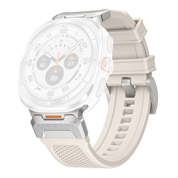 Curea Techsuit W068 pentru Samsung Galaxy Watch Ultra Series, Alba Argintie