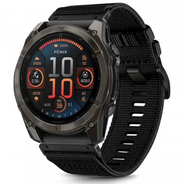 Curea Techsuit W070 pentru Garmin Watch Fenix / Forerunner / Approach Series, 22mm, Neagra