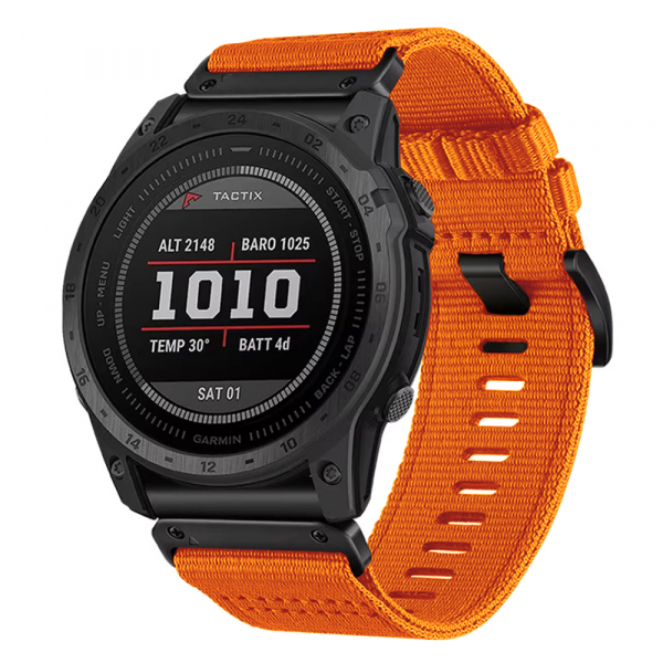 Curea Techsuit W070 pentru Garmin Watch Fenix / Forerunner / Approach Series, 22mm, Portocalie