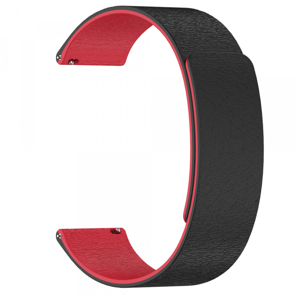 Curea Techsuit W074 pentru Samsung Galaxy Watch Series, 20mm, Neagra Rosie
