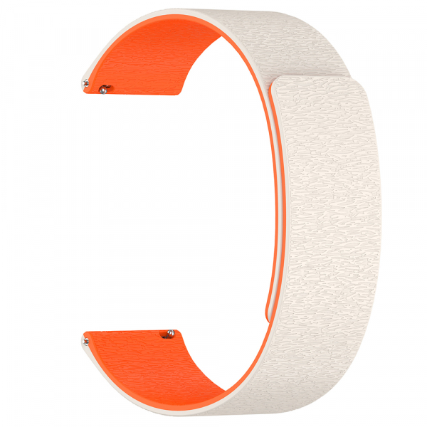 Curea Techsuit W074 pentru Samsung Galaxy Watch / Huawei Watch Series, 22mm, Bej Portocalie