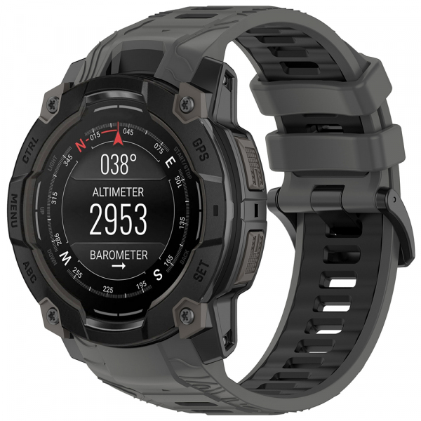 Curea Techsuit W077 pentru Garmin Instinct 3 45mm Solar / Instinct 3 45mm, Gri