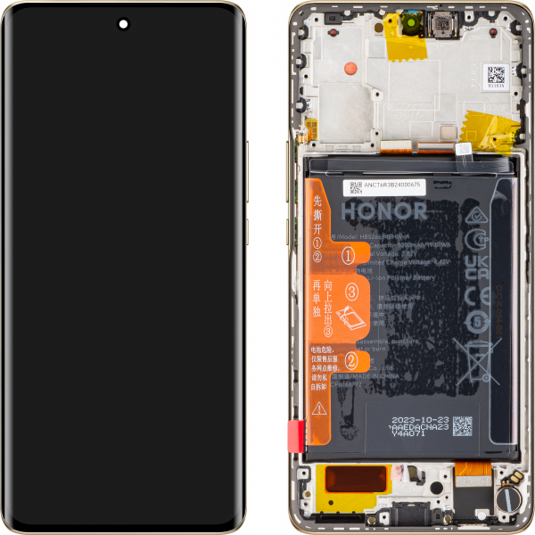 Display cu Touchscreen Honor Magic6 Lite / X50, cu Rama si Acumulator, Portocaliu, Service Pack 0235AHHS